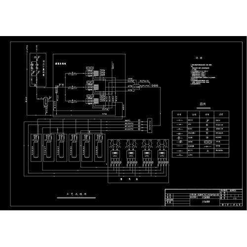 CNG加气站网架设计工艺流程图 CAD