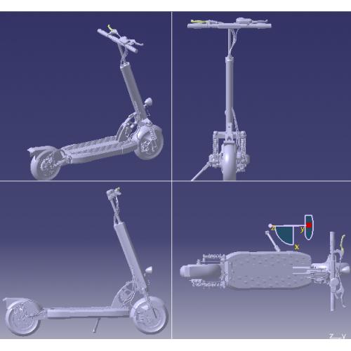 电动滑板车3D数模图纸 STEP格式