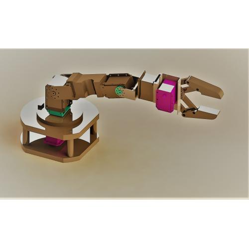 简易机械手机械臂演示结构3D图纸 Solidworks设计