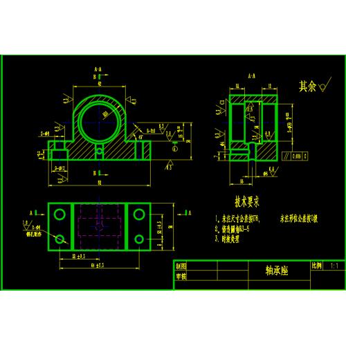 轴承座夹具设计CAD图纸（装配图 零件图 毛坯图 过程卡一份 工序卡一张）