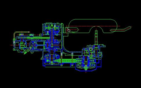 发动机纵剖图    一张CAD图纸