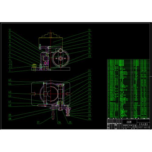 立式分度头全套CAD图纸 （装配图+零件图）