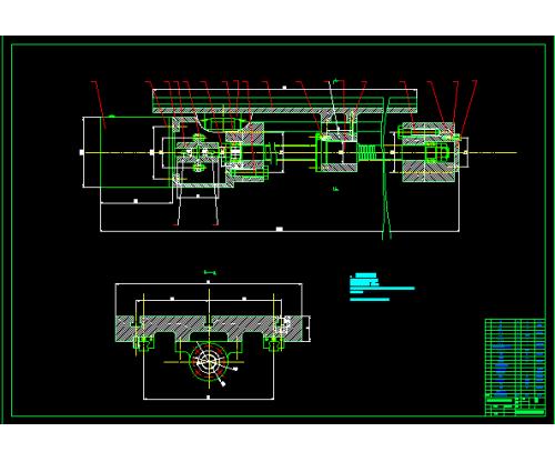 数控铣床X轴进给系统 CAD装配图一张